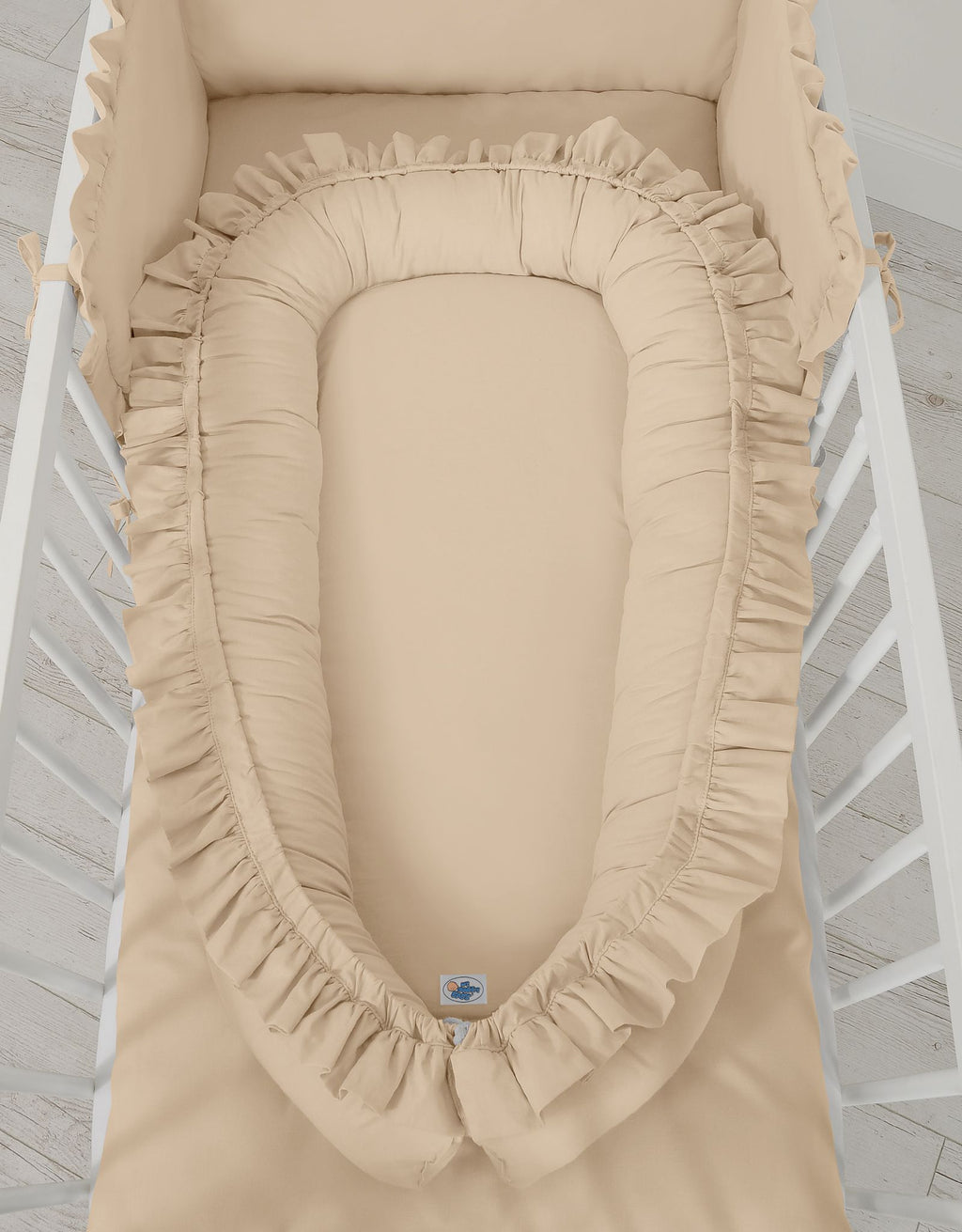 Baby nest Premium Cocoon for infants with a ruffle MY SWEET BABY- beige
