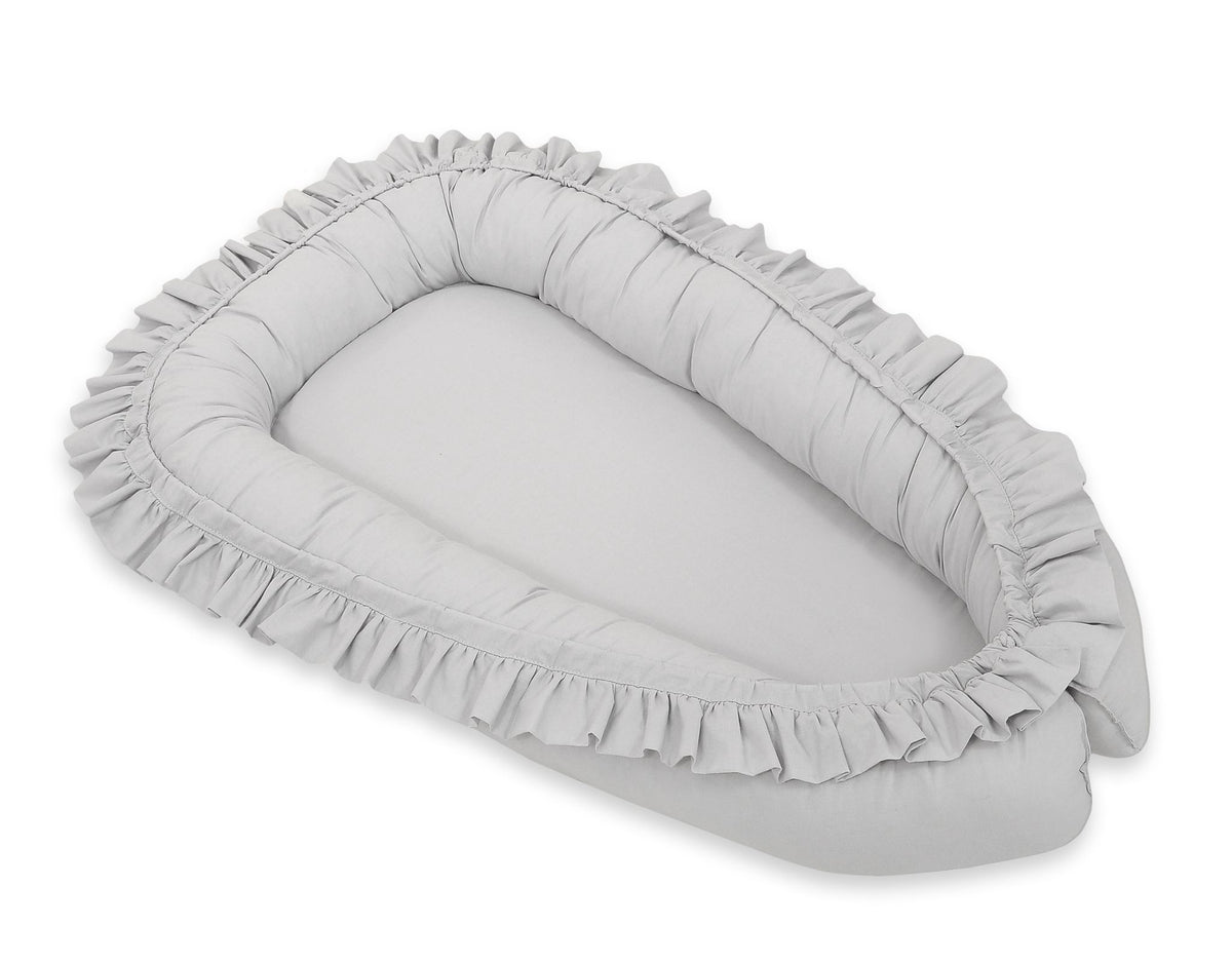 Baby nest Premium Cocoon for infants with a ruffle MY SWEET BABY- grey