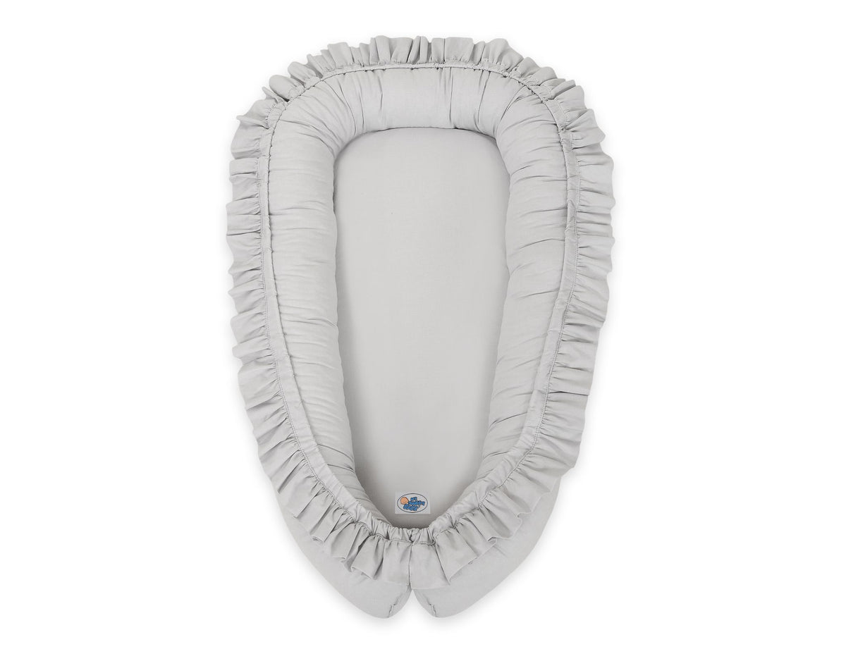 Baby nest Premium Cocoon for infants with a ruffle MY SWEET BABY- grey