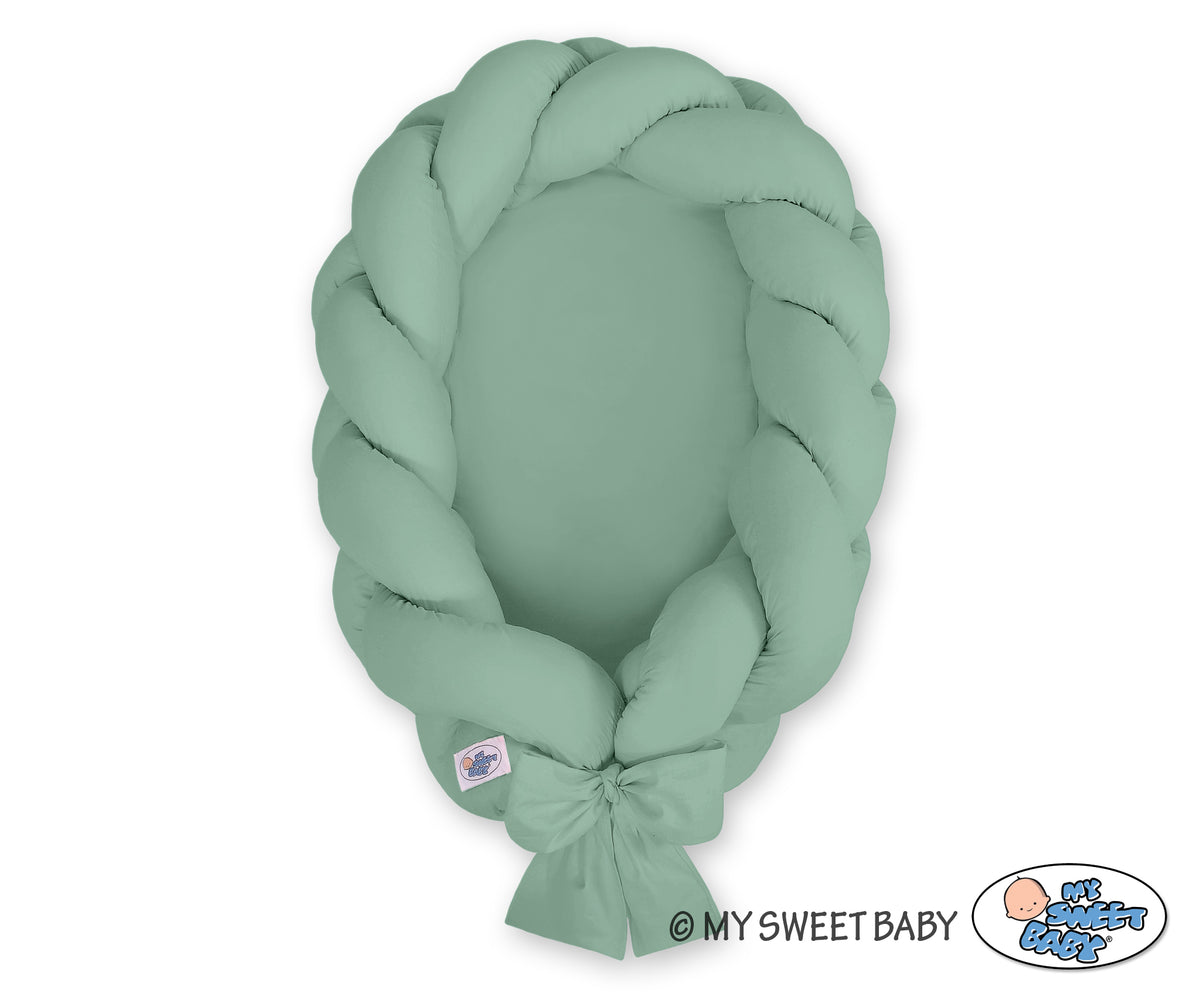 Braided baby nest 2 in 1 - pastel green