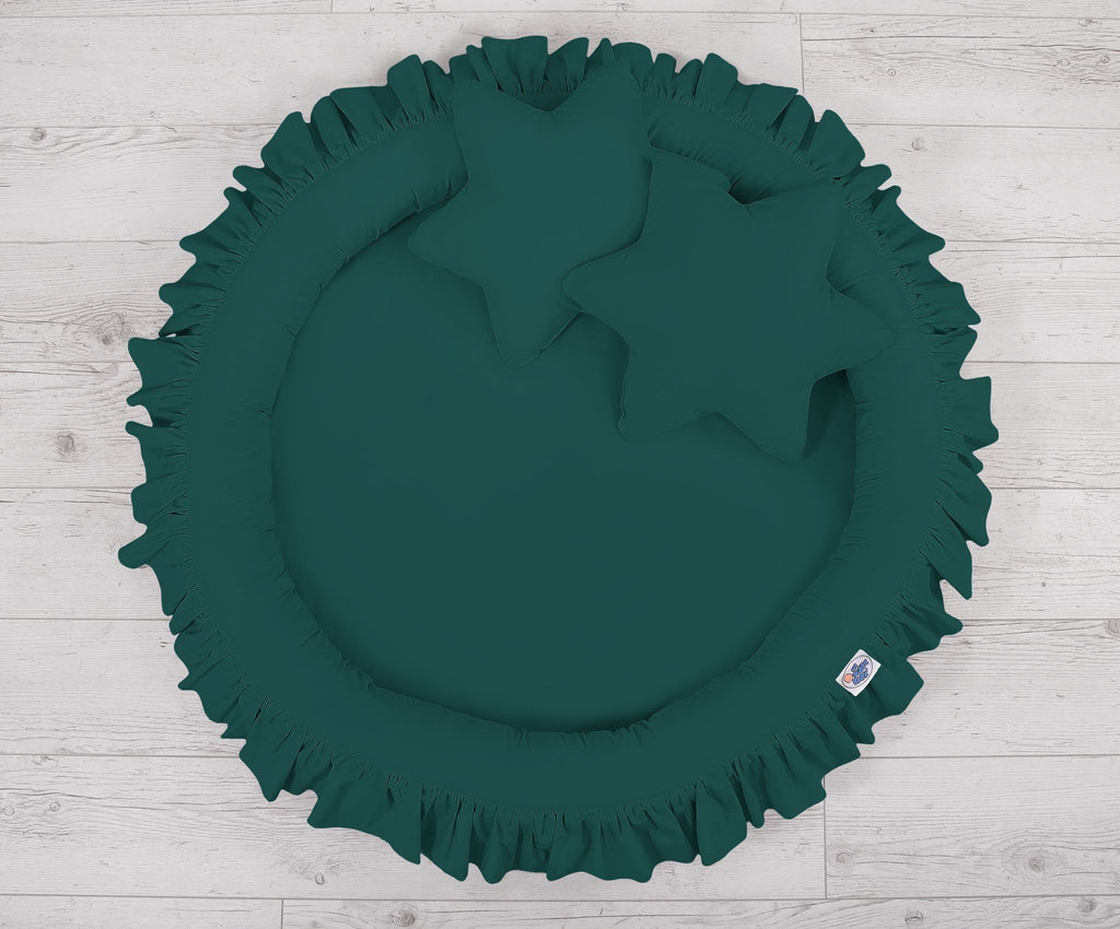 Nest with flounce - bottle green