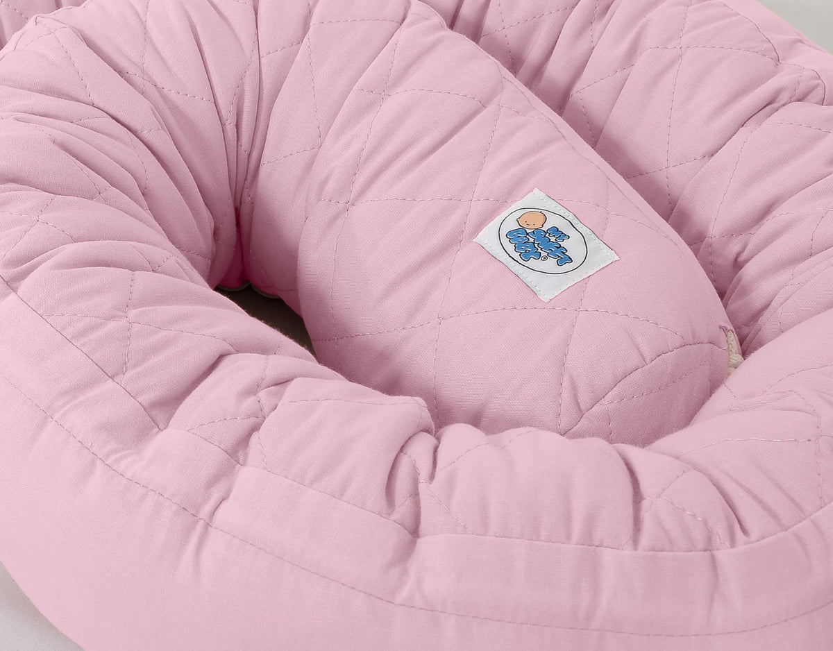 2-in-1- Baby nest quilted - snake pillow bumper - pink