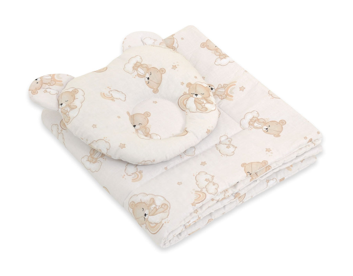 Duvet with pillow Teddy - 2pcs set - Rainbow beige bear
