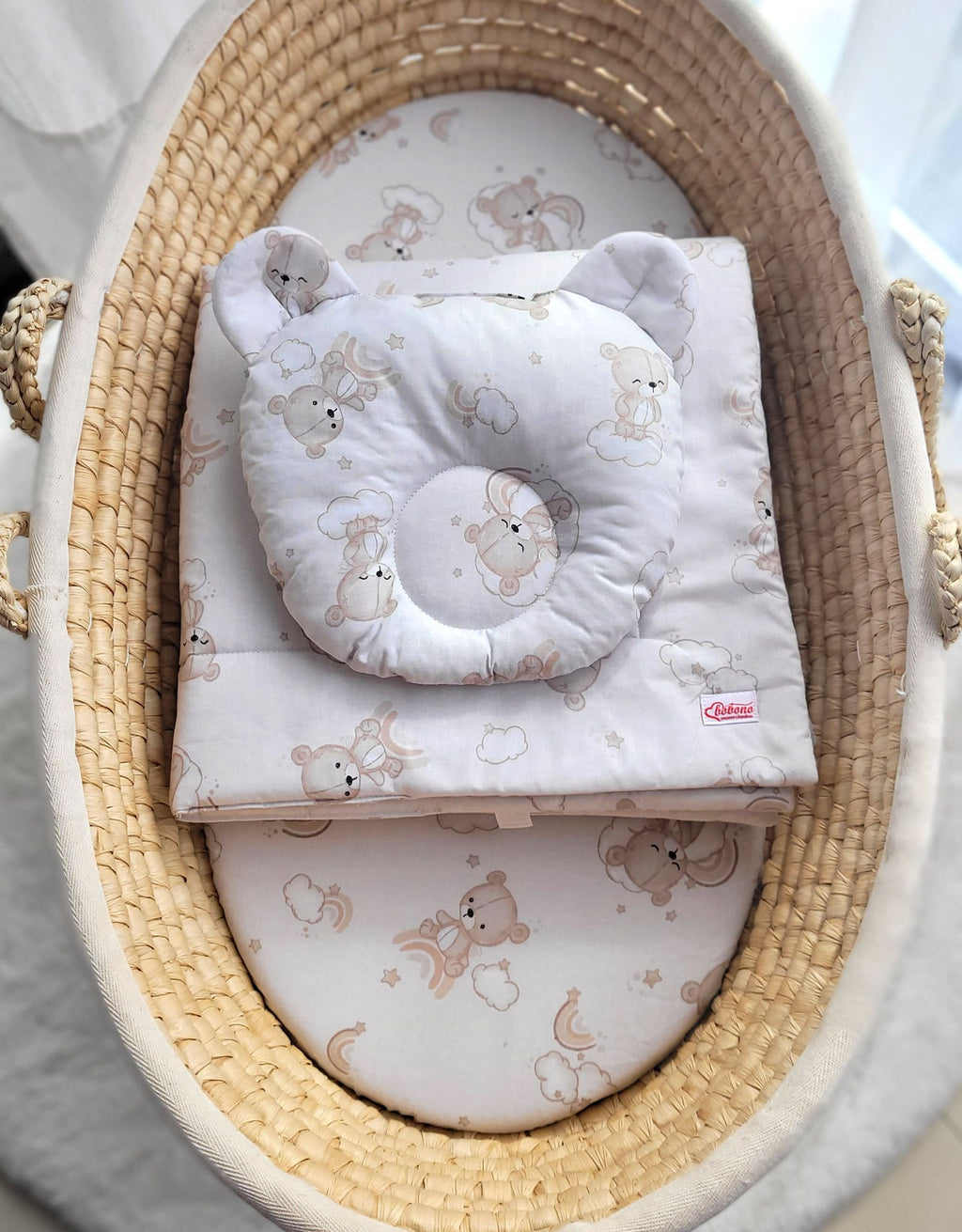 Duvet with pillow Teddy - 2pcs set - Rainbow beige bear