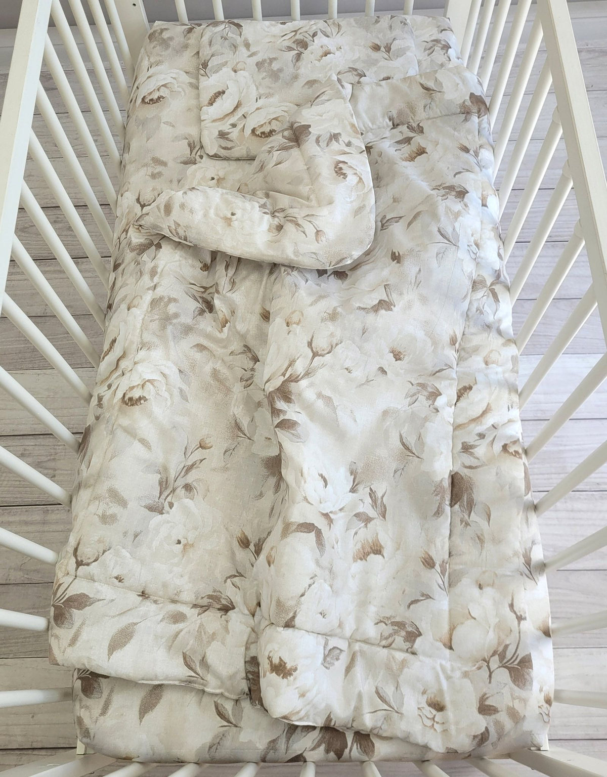 Bedding set 2-pcs 75x100cm NEWBORN- Peonies beige