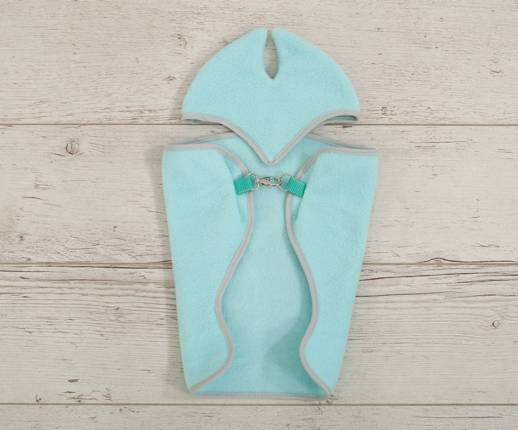 Set for Hobby Horse A3: Fleece blanket + earmuffs - light mint