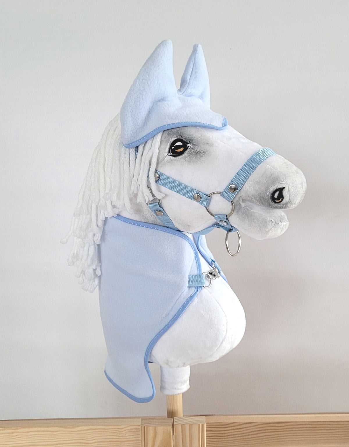 Set for Hobby Horse A3: Fleece blanket + earmuffs - light blue