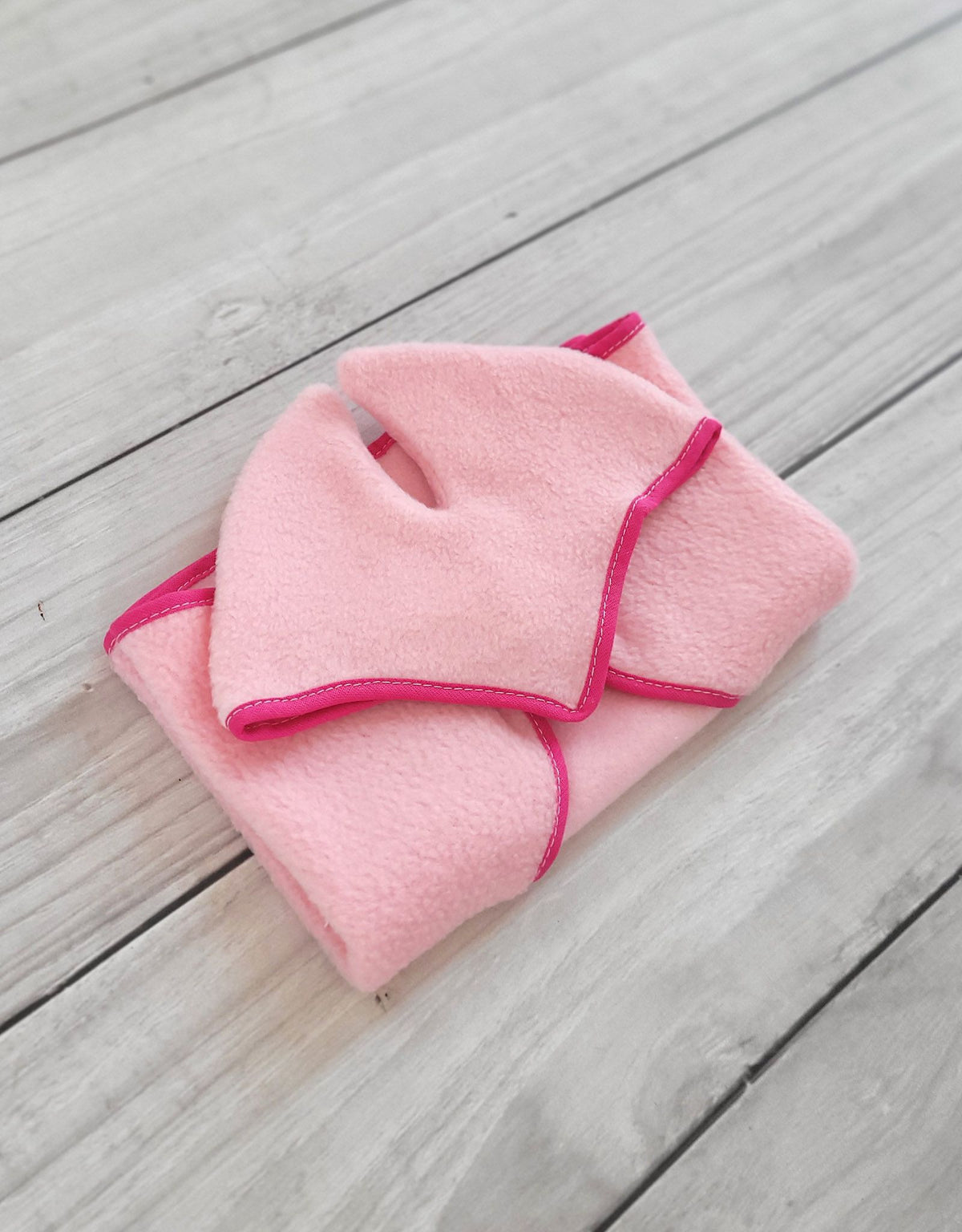 Set for Hobby Horse A3: Fleece blanket + earmuffs - light pink