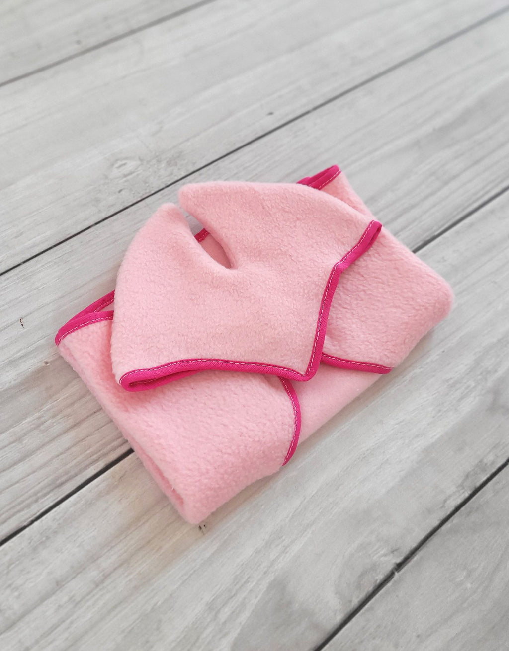 Set for Hobby Horse A4 and A5: Fleece blanket + earmuffs - light pink