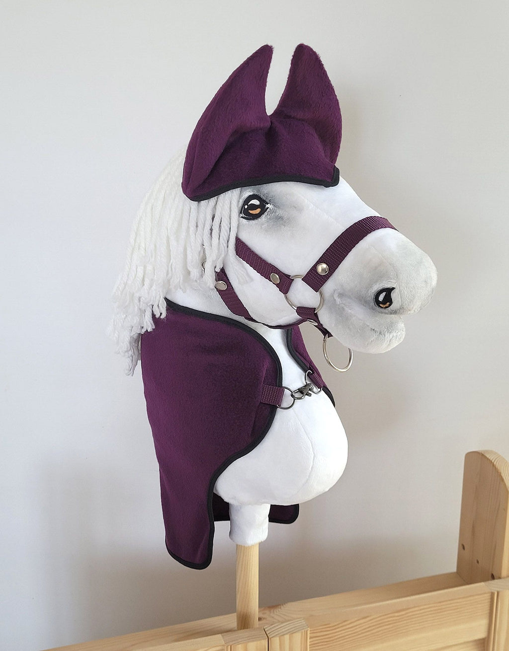Set for Hobby Horse A4 and A5: Fleece blanket + earmuffs - plum