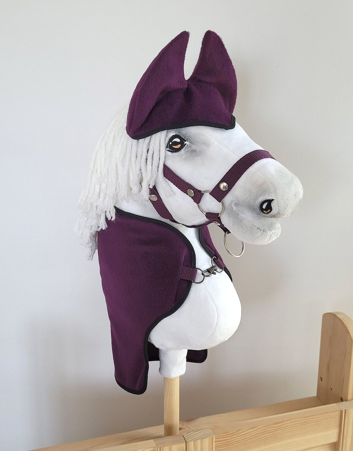 Set for Hobby Horse A4 and A5: Fleece blanket + earmuffs - plum