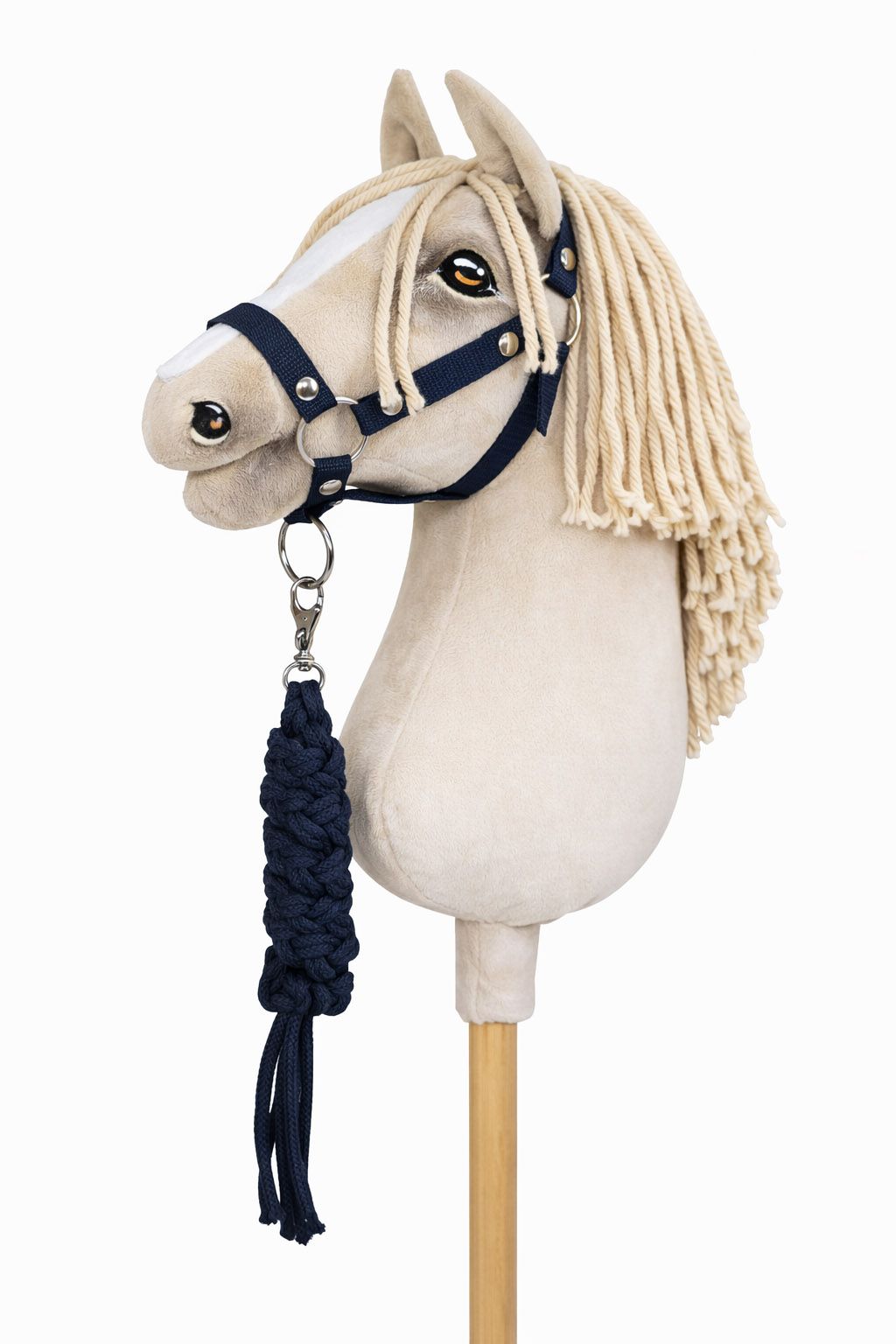 Set for Hobby Horse: the halter A3 + Tether made of cord - navy blue