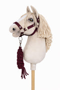 Set for Hobby Horse: the halter A3 + Tether made of cord - plum