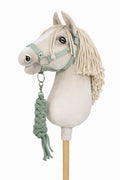 Set for Hobby Horse: the halter A3 + Tether made of cord - sage