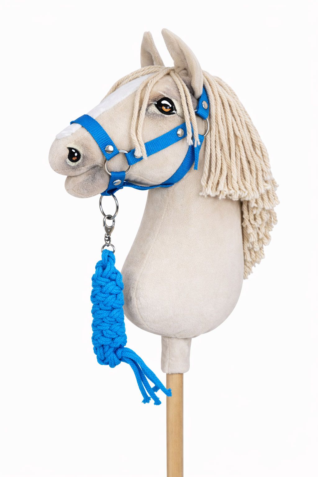Set for Hobby Horse: the halter A3 + Tether made of cord - turquoise