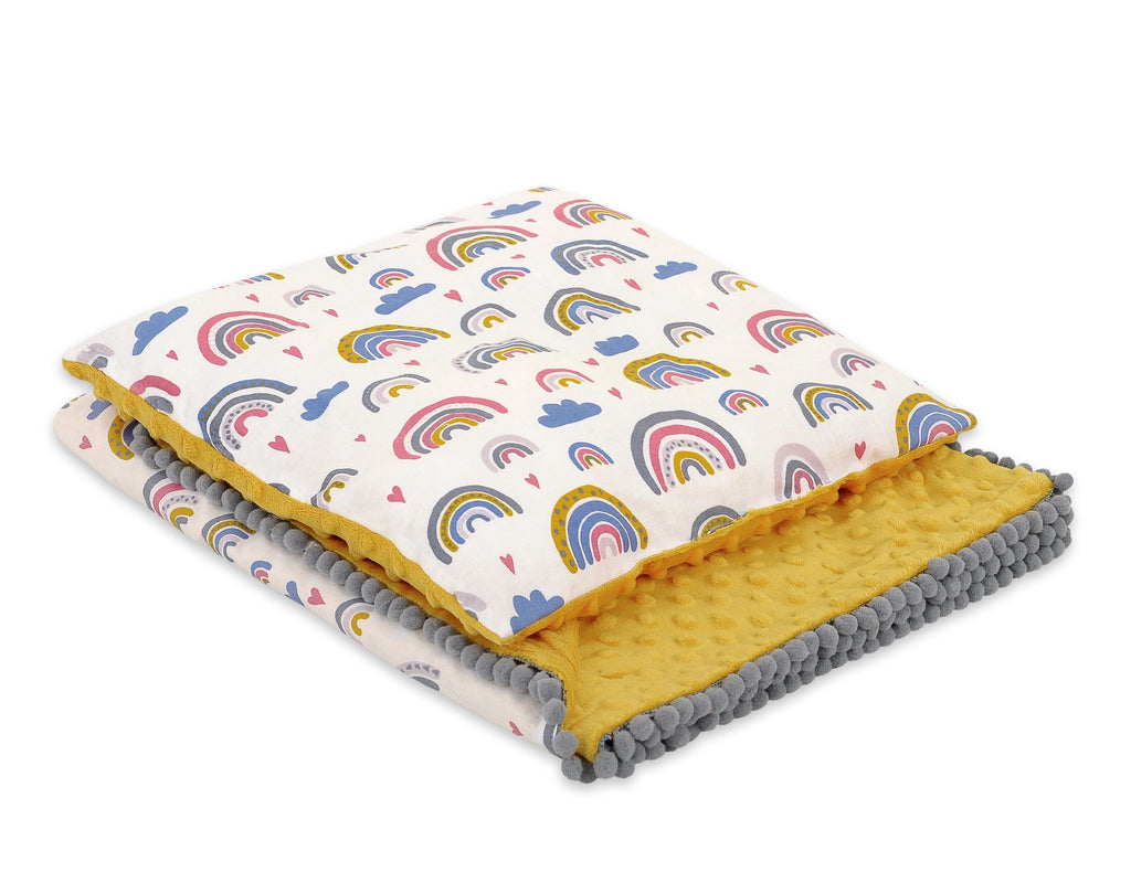Set: Double-sided blanket minky + pillow- rainbow