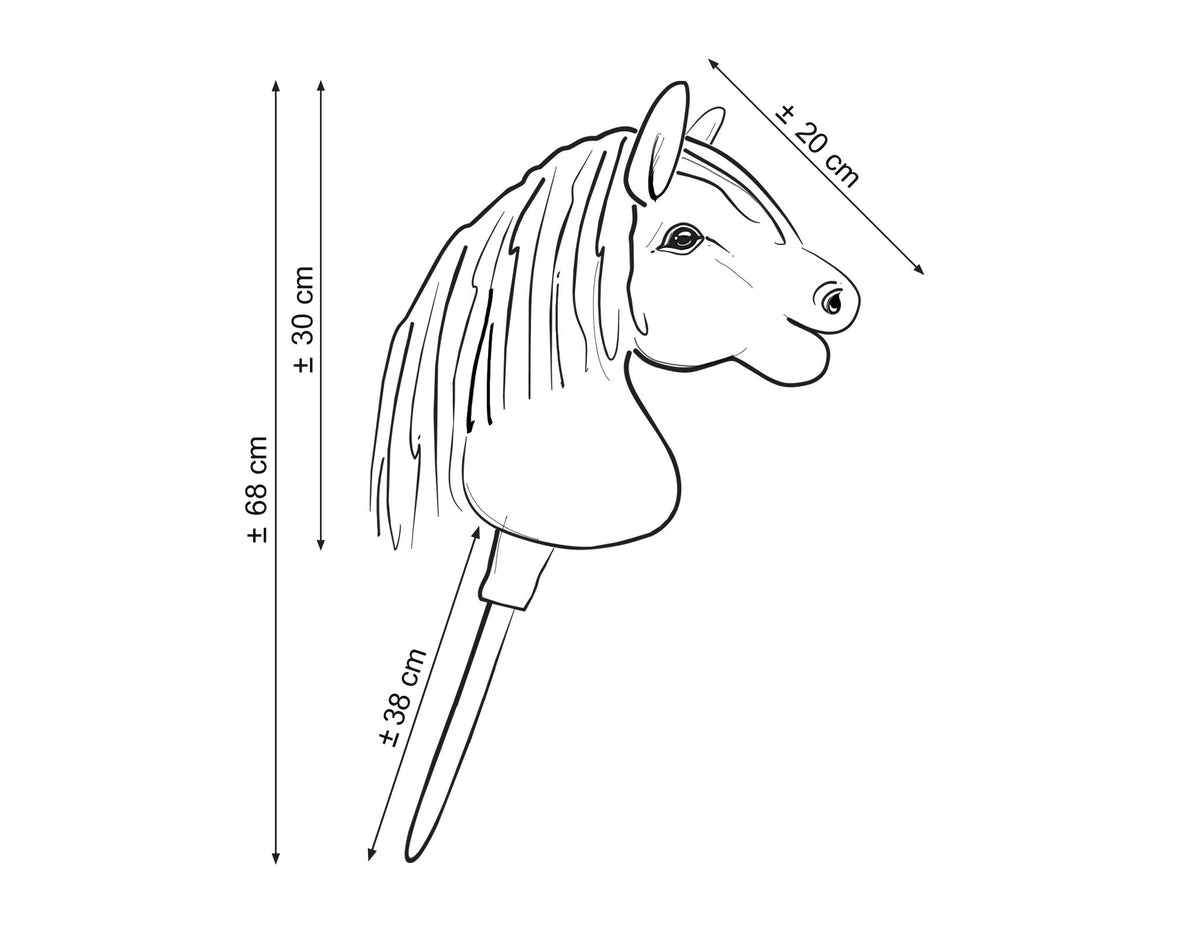 Horse on a stick Super Hobby Horse Premium - dapple grey horse with a grey mane A4