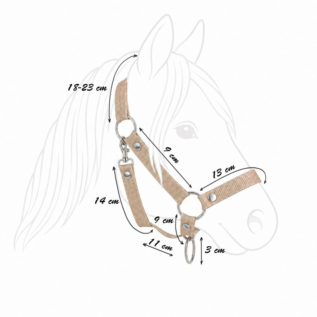 The adjustable halter for Hobby Horse A3 - neon pink with white furry