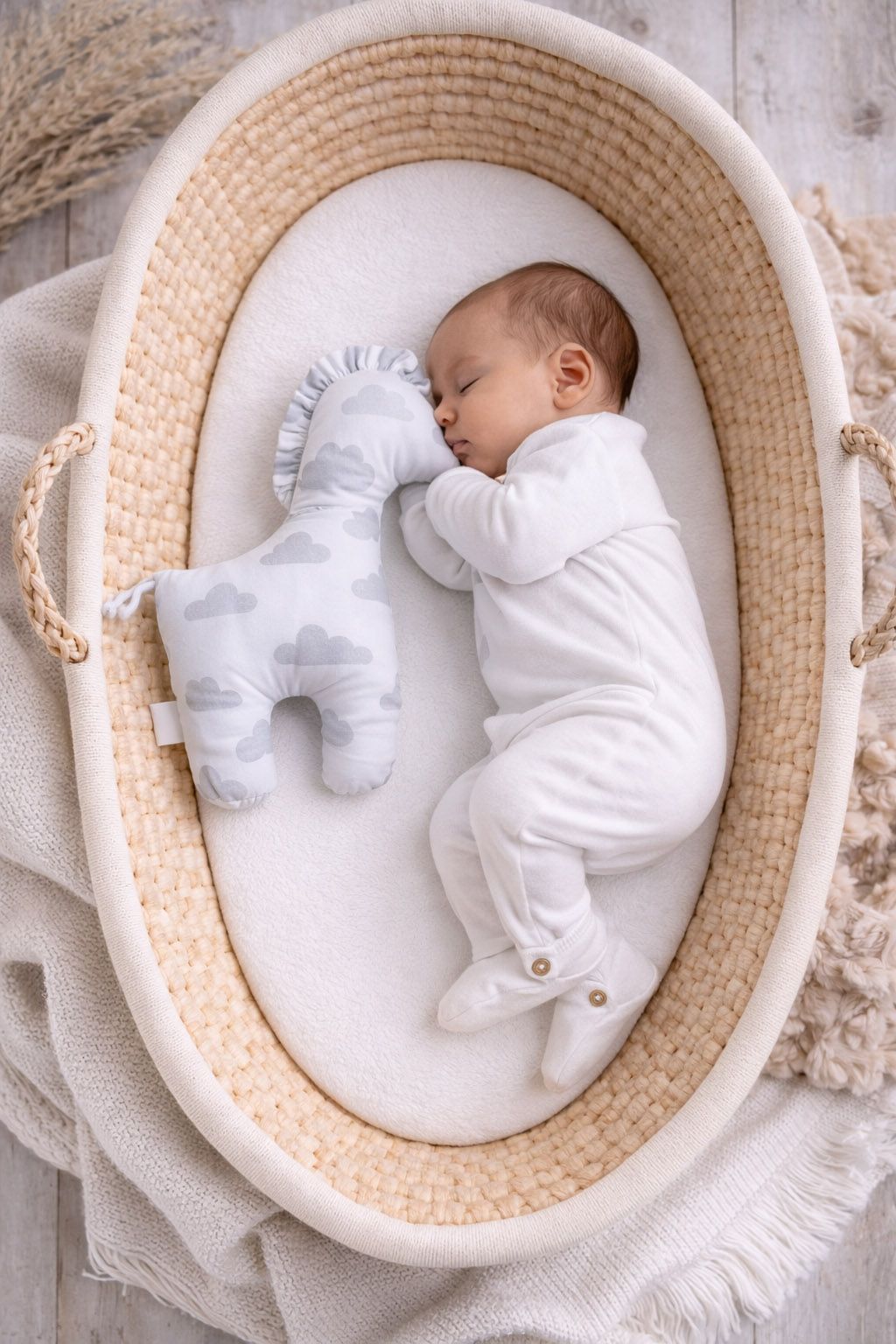 LUCKY Horse - a soft first cuddly toy - Grey clouds
