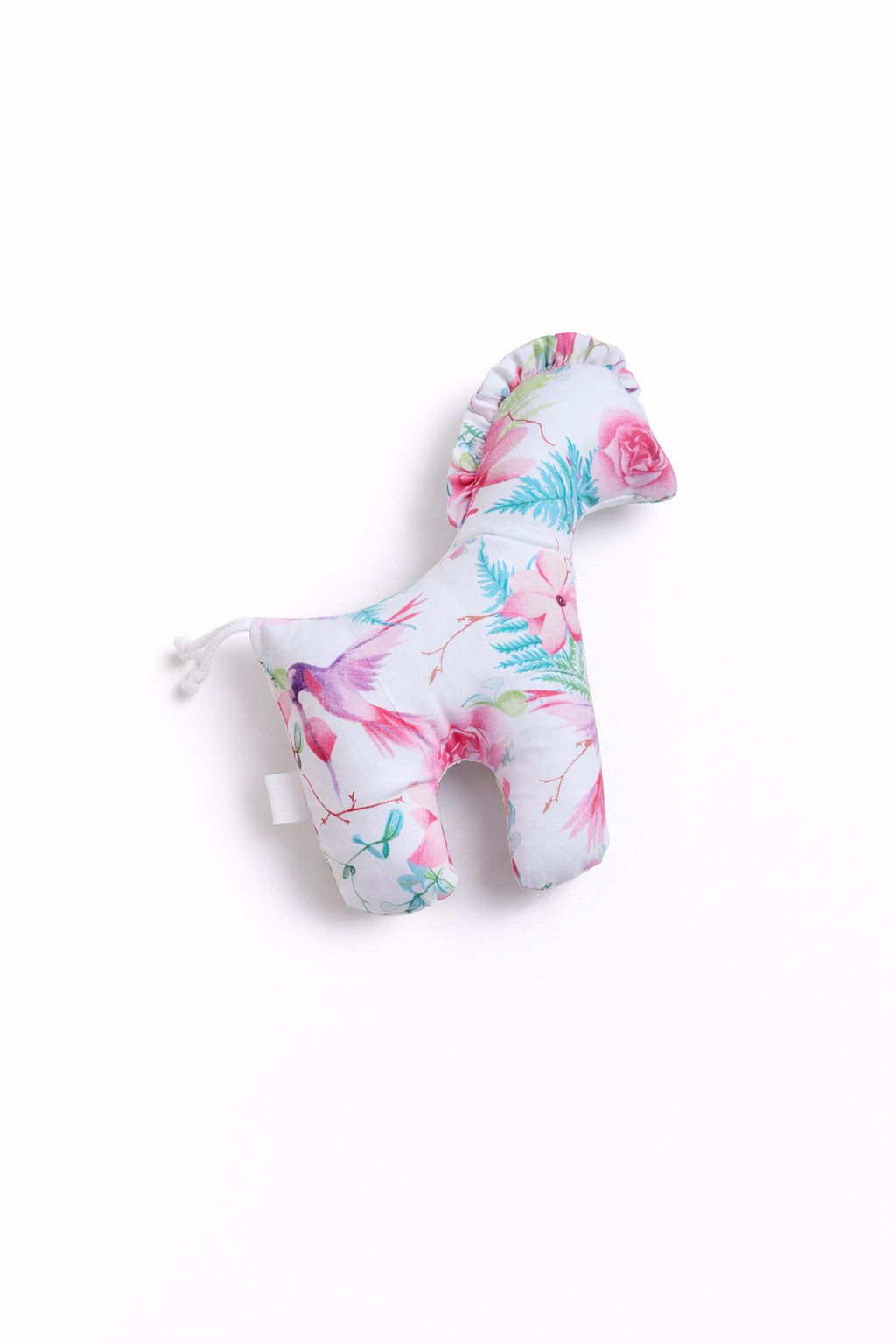 LUCKY Horse - a soft first cuddly toy - Hummingbirds in flowers