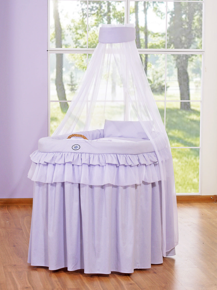 Moses Basket Wicker drape crib - Little Prince lilac