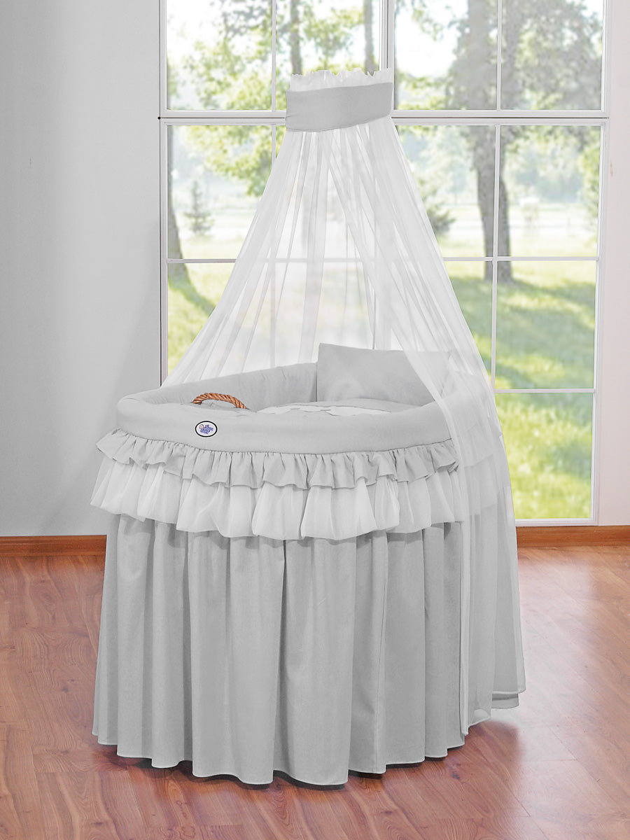 Moses Basket Wicker drape crib - Little Prince gray