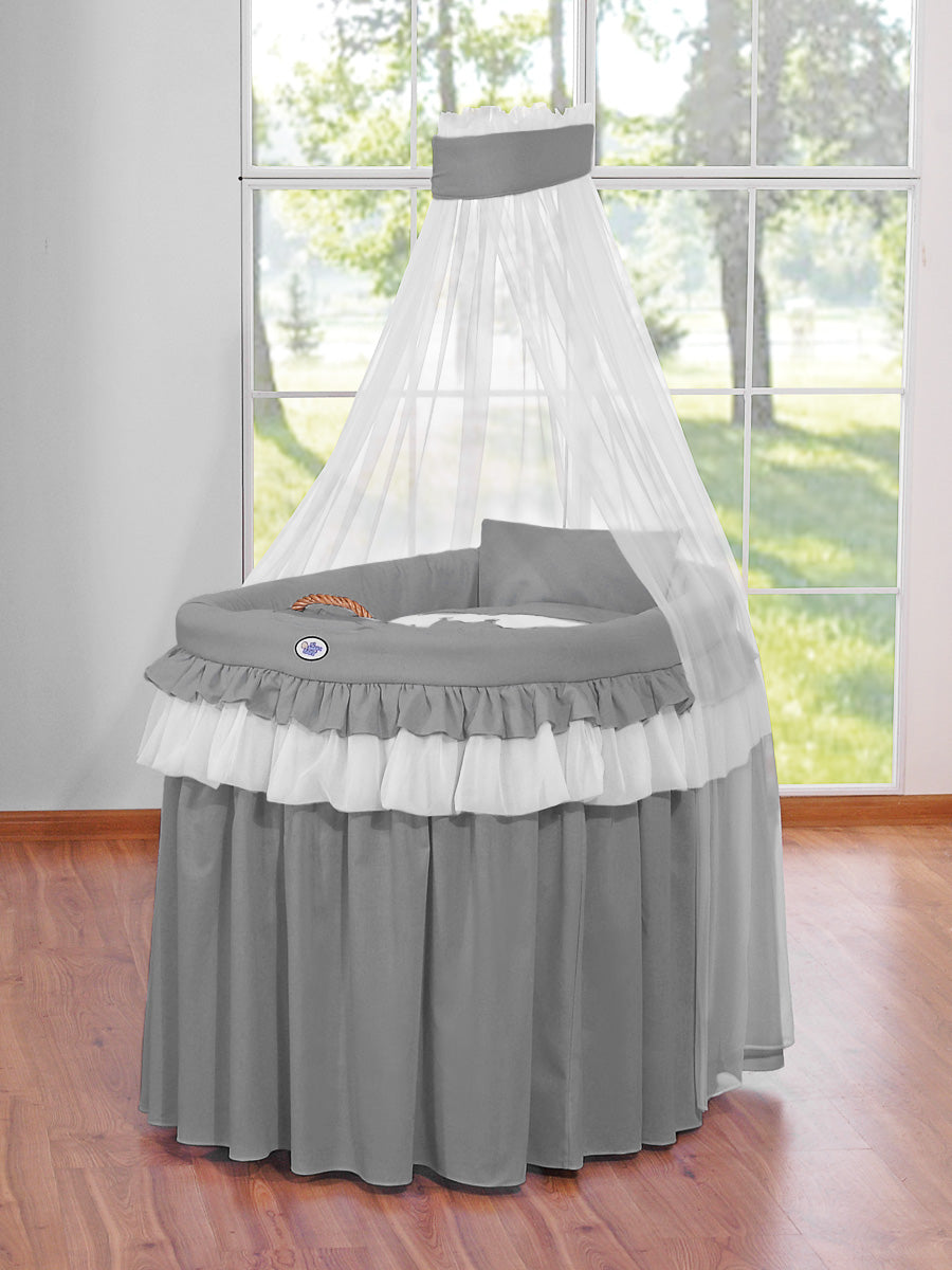Moses Basket Wicker drape crib - Little Prince anthracite