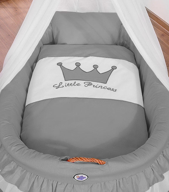 Moses Basket Wicker drape crib - Little Prince anthracite