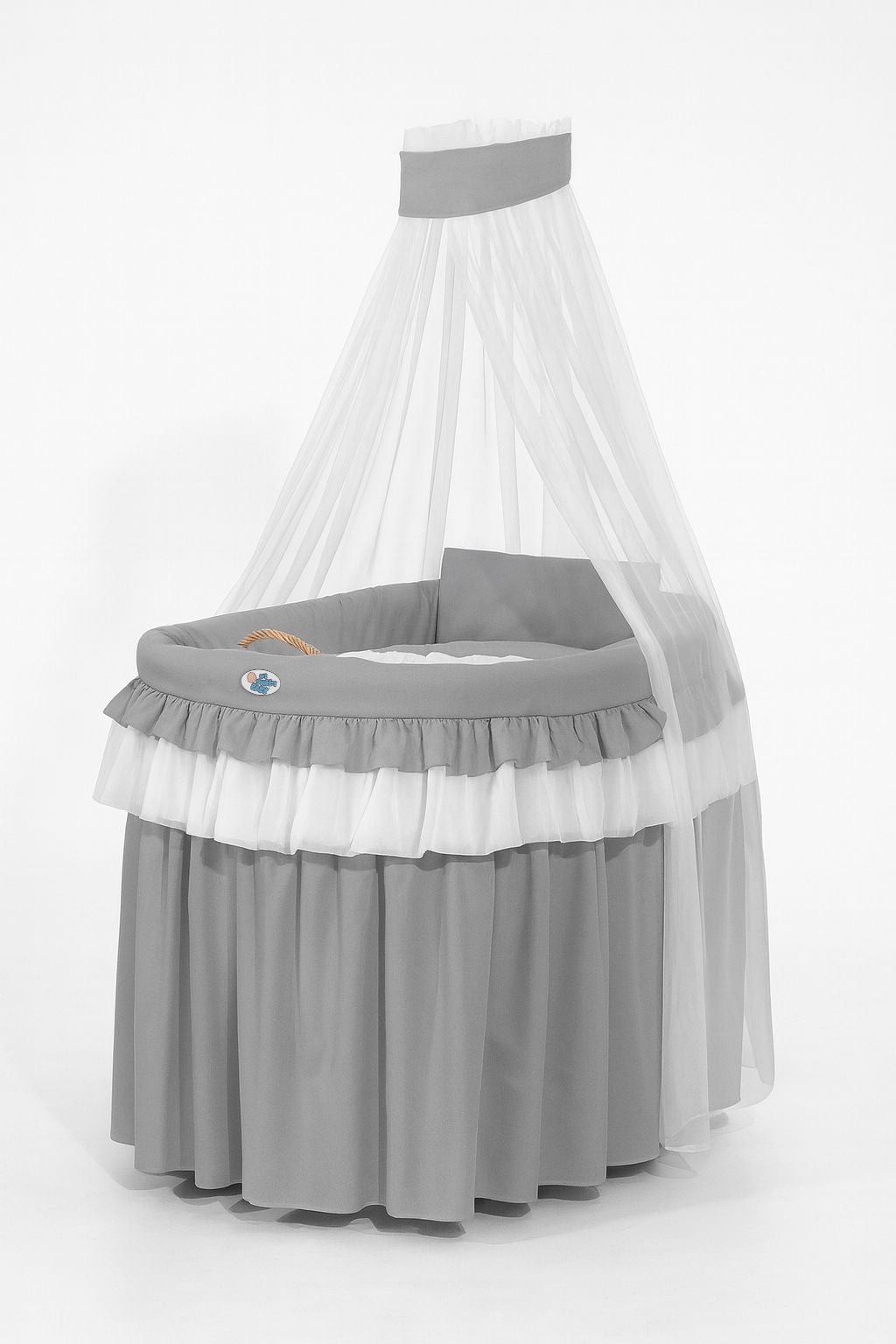 Moses Basket Wicker drape crib - Little Prince anthracite