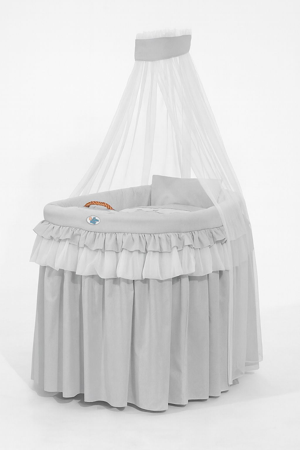 Moses Basket Wicker drape crib - Little Prince gray