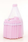 Moses Basket Wicker drape crib - Little Princess pink