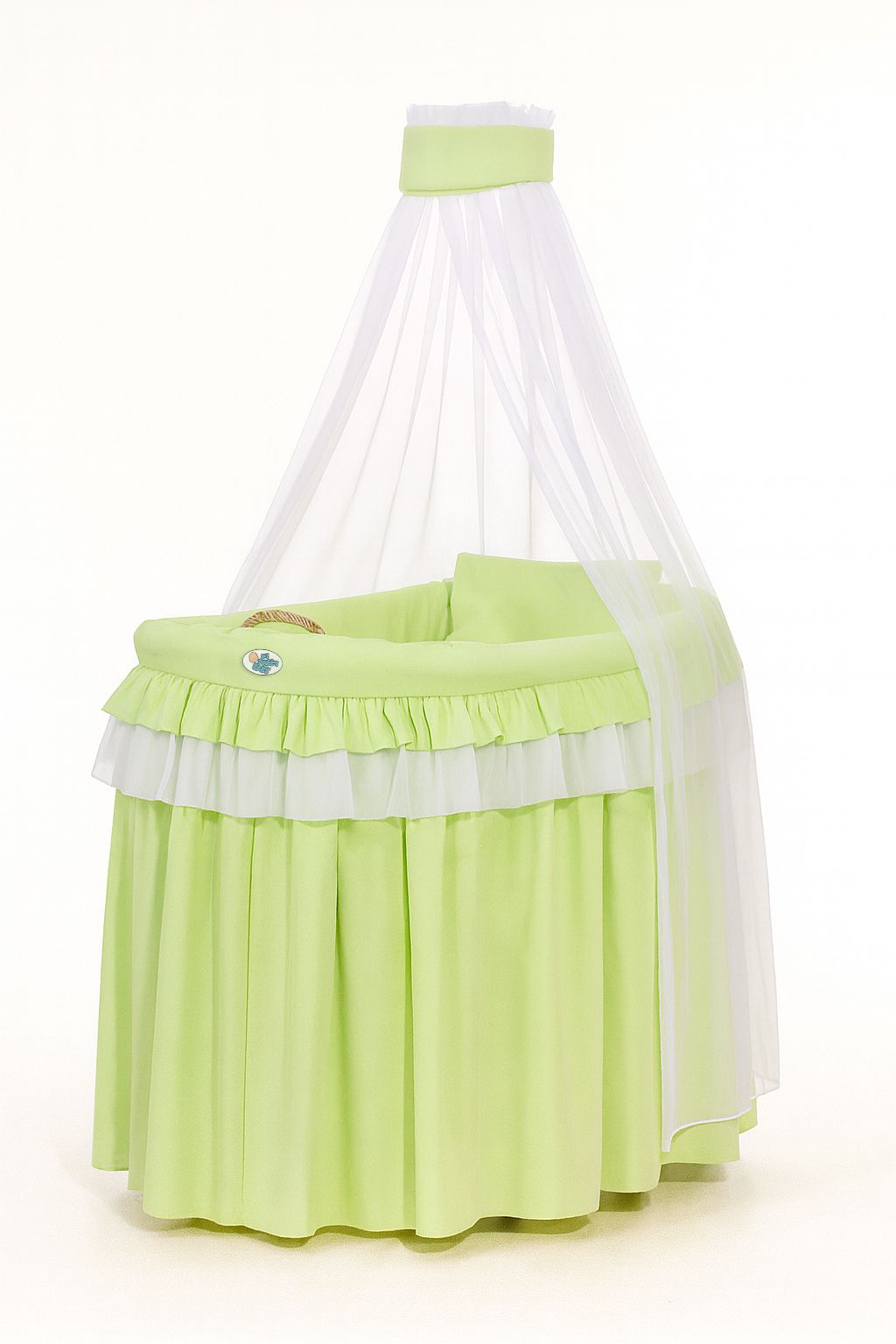 Moses Basket Wicker drape crib- Little Princess green