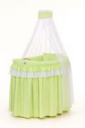 Moses Basket Wicker drape crib- Little Princess green