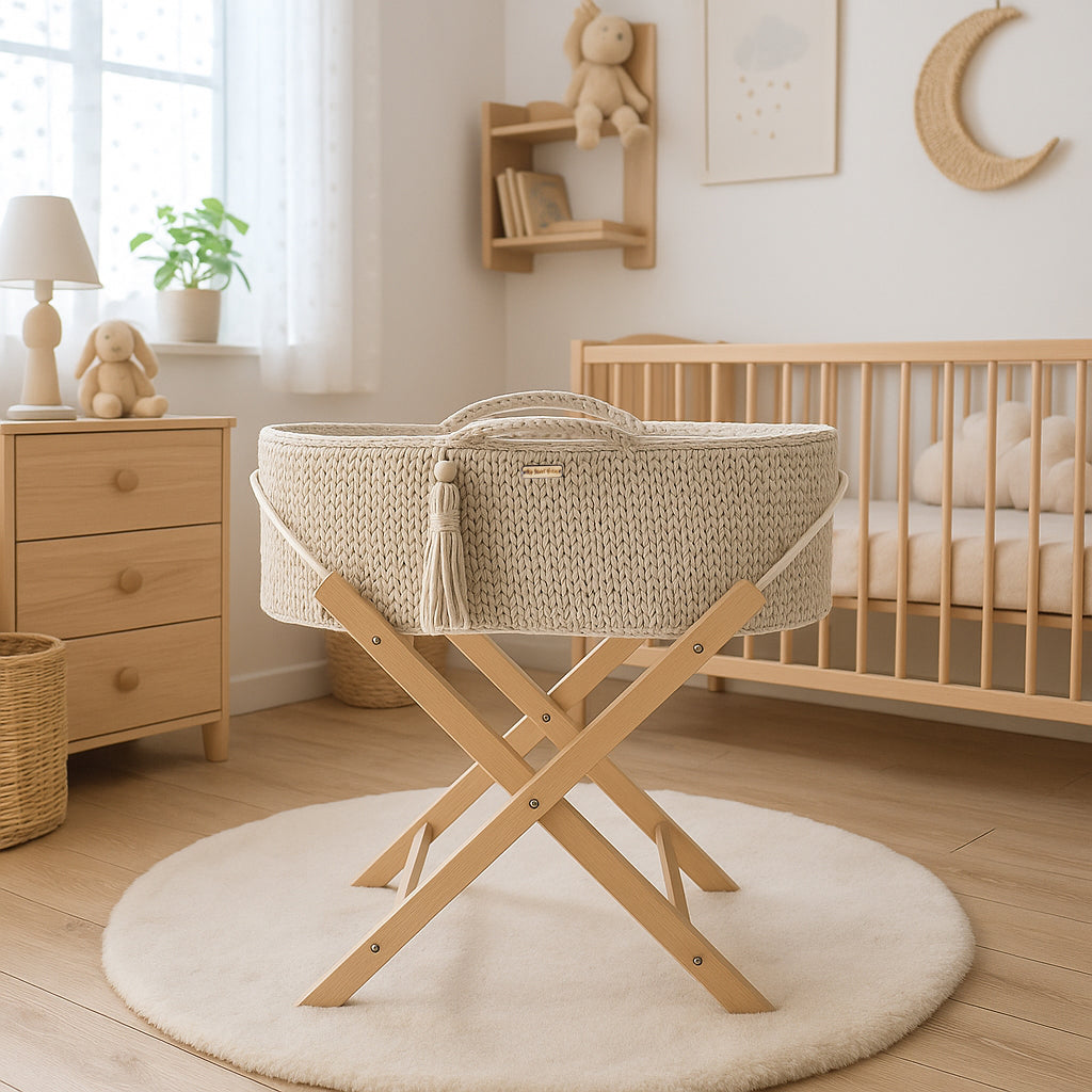 Wooden stand for Moses basket BOHO - natural