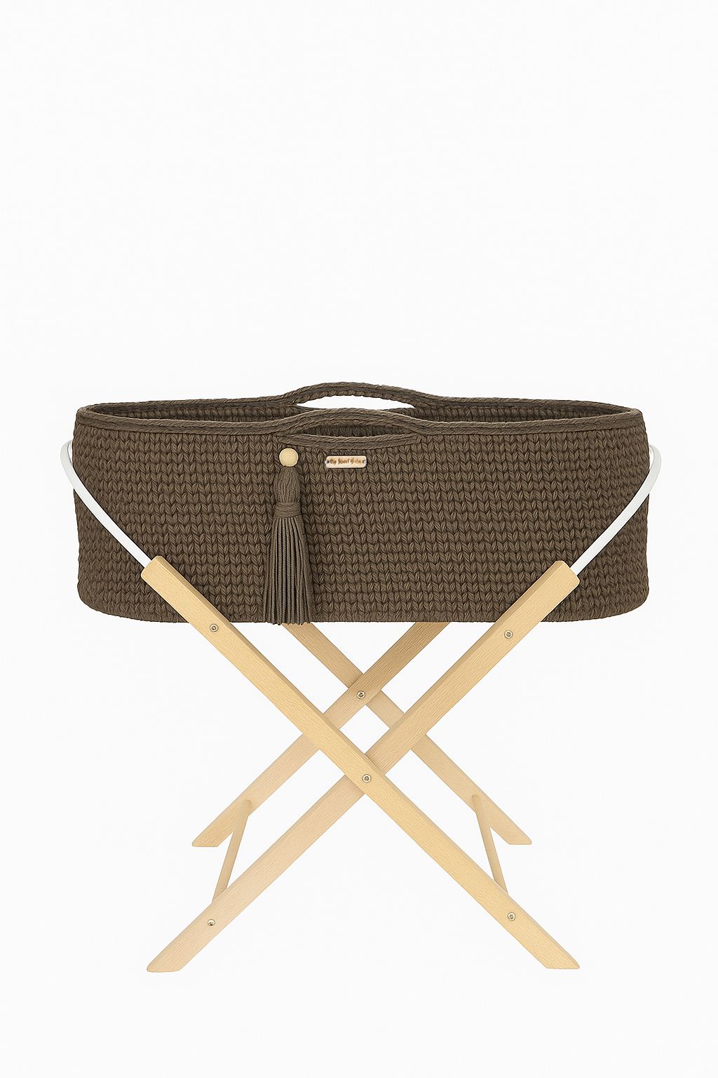 Moses basket BOHO Handmade with stand - mocca