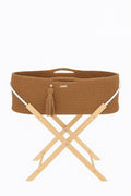 Moses basket BOHO Handmade with stand - caramel