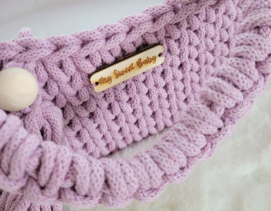 Moses basket BOHO cotton - doll carrier - lavender