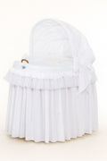 Moses Basket/Wicker crib with hood - Little Prince white