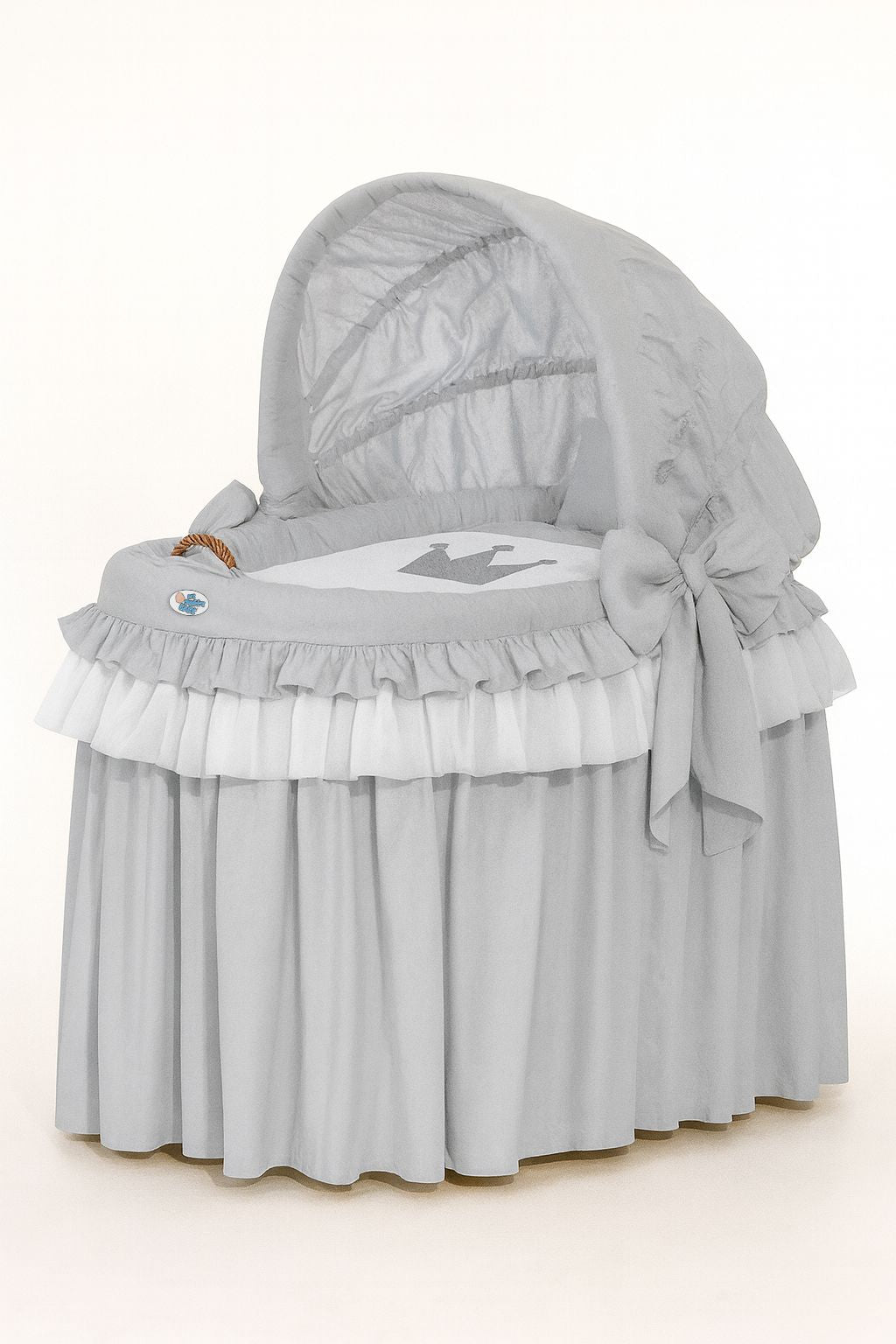 Moses Basket/Wicker hood crib - Little Princess gray