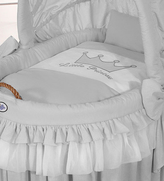 Moses Basket/Wicker hood crib - Little Princess gray