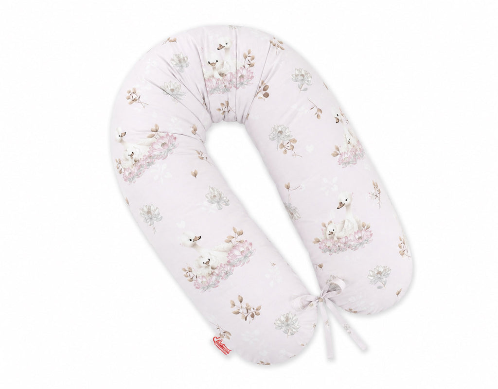 Pregnancy pillow- Longer, removable pillowcase - Little Swans