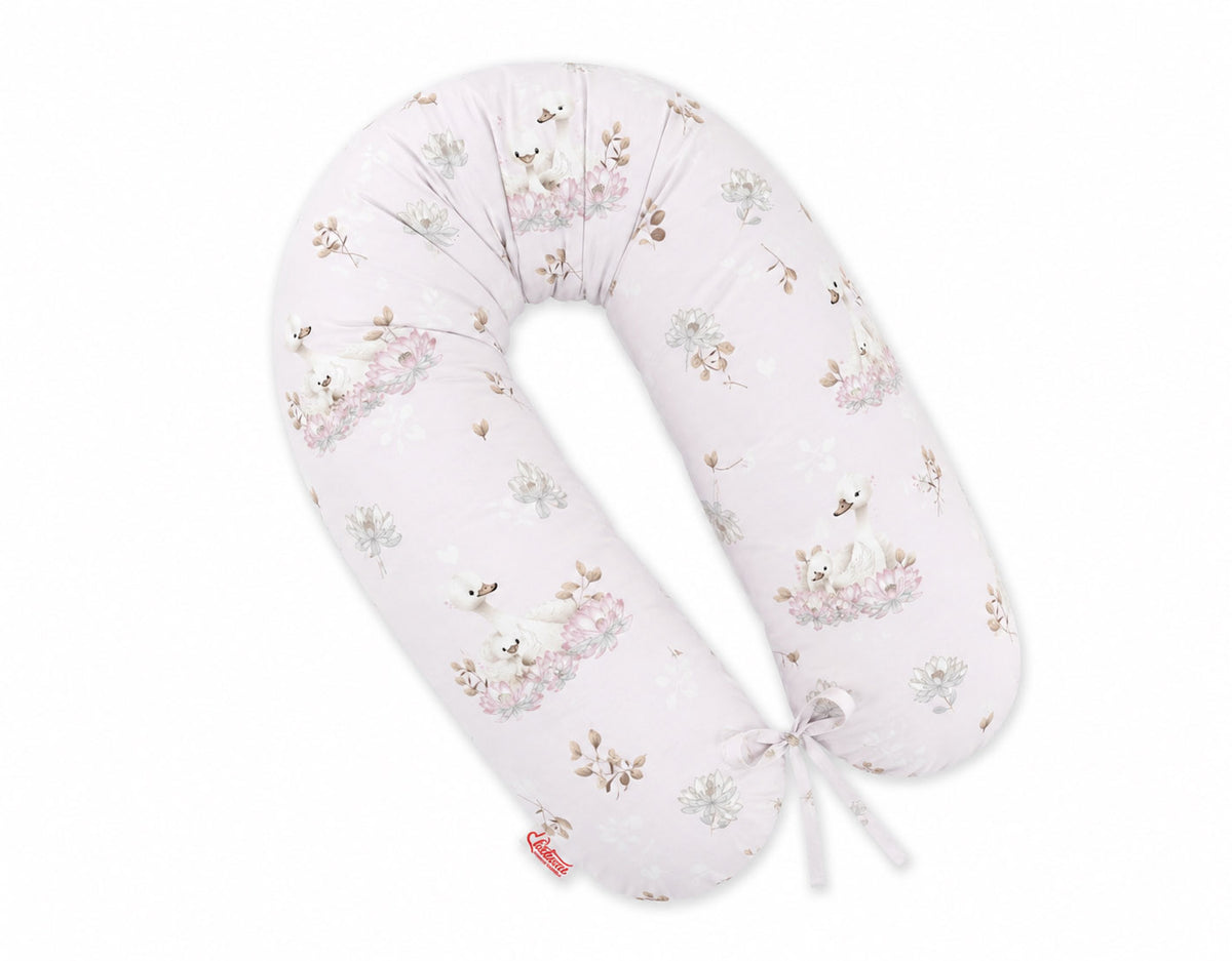 Pregnancy pillow- Longer, removable pillowcase - Little Swans
