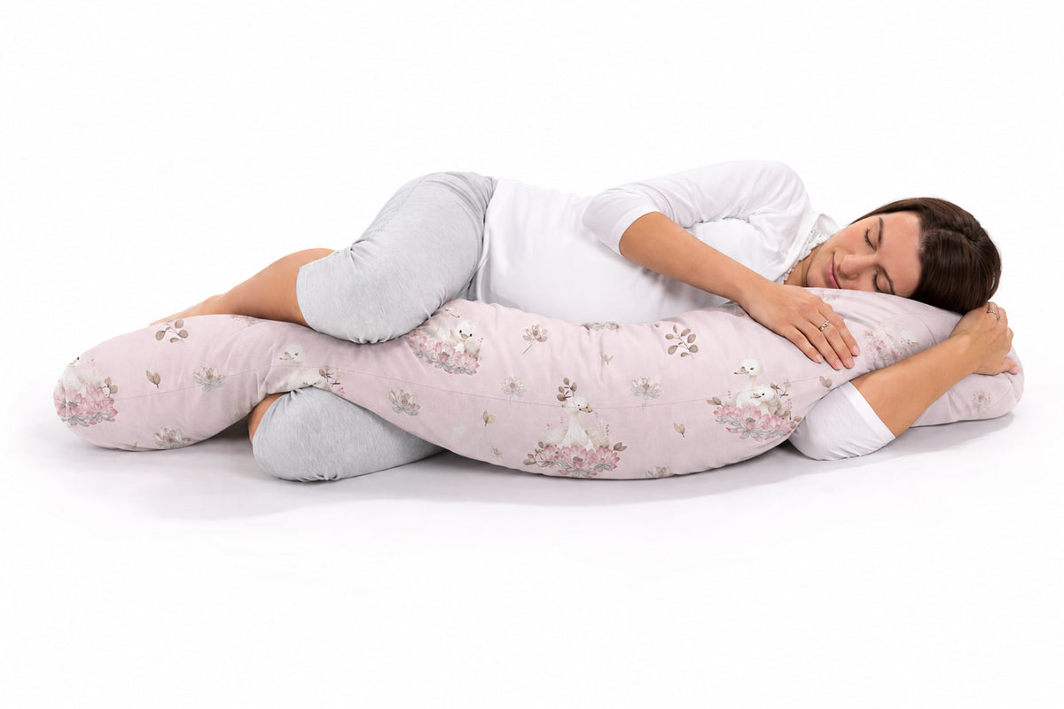 Pregnancy pillow- Longer, removable pillowcase - Little Swans