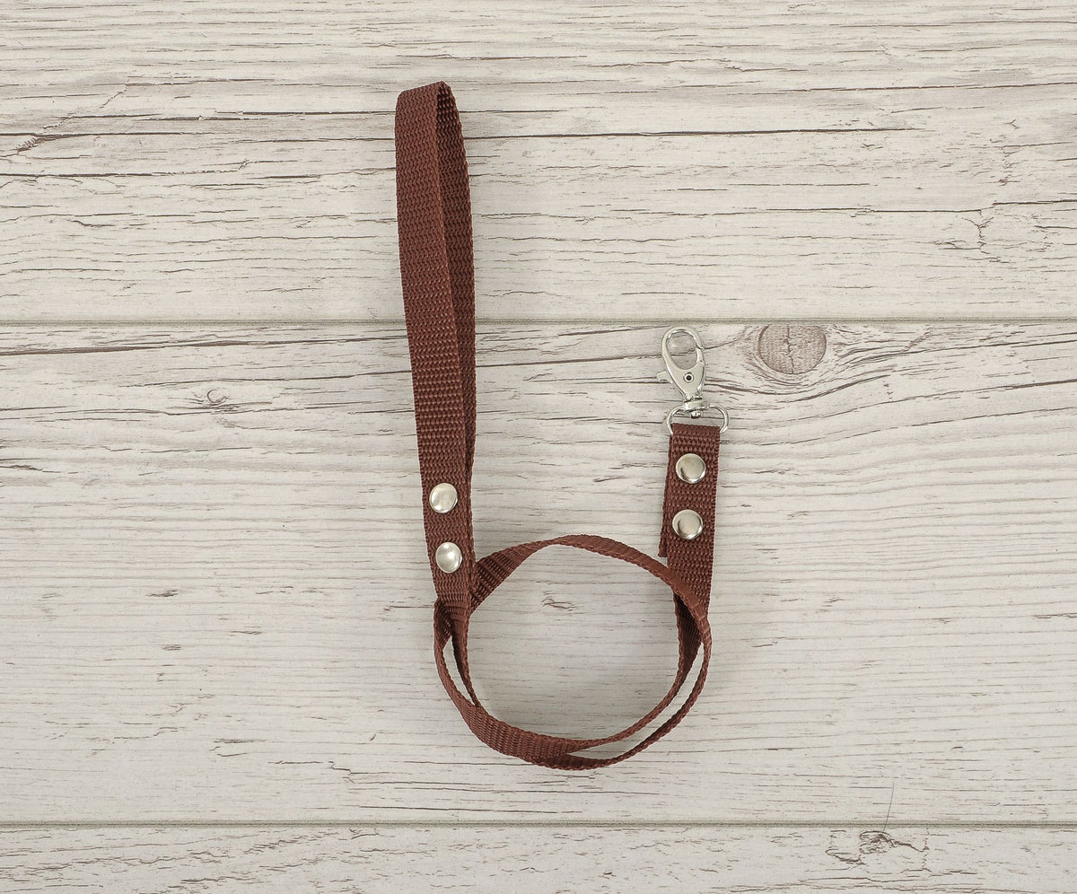 Tether for hobby horse made of webbing tape - braun
