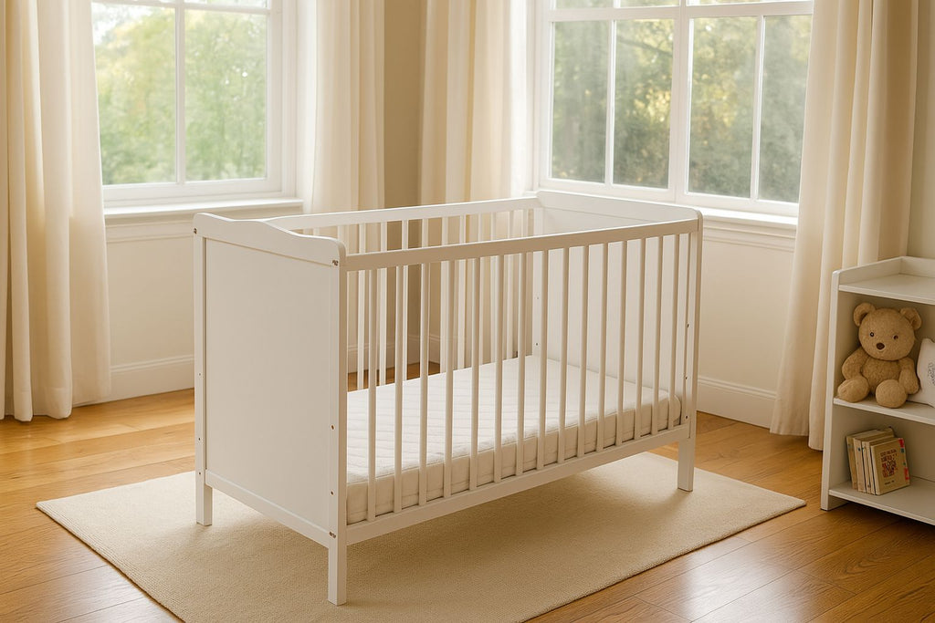 Wooden white baby cot 120x60cm Matteo