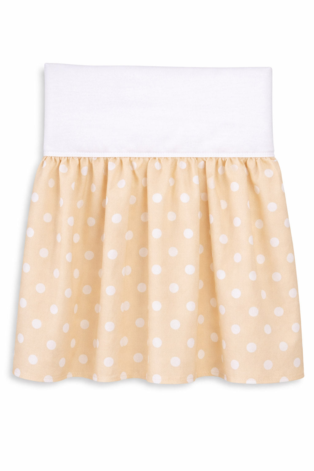 Dust Ruffle Crib - Bed Skirt - Masking flounce 120x60cm - white dots on beige