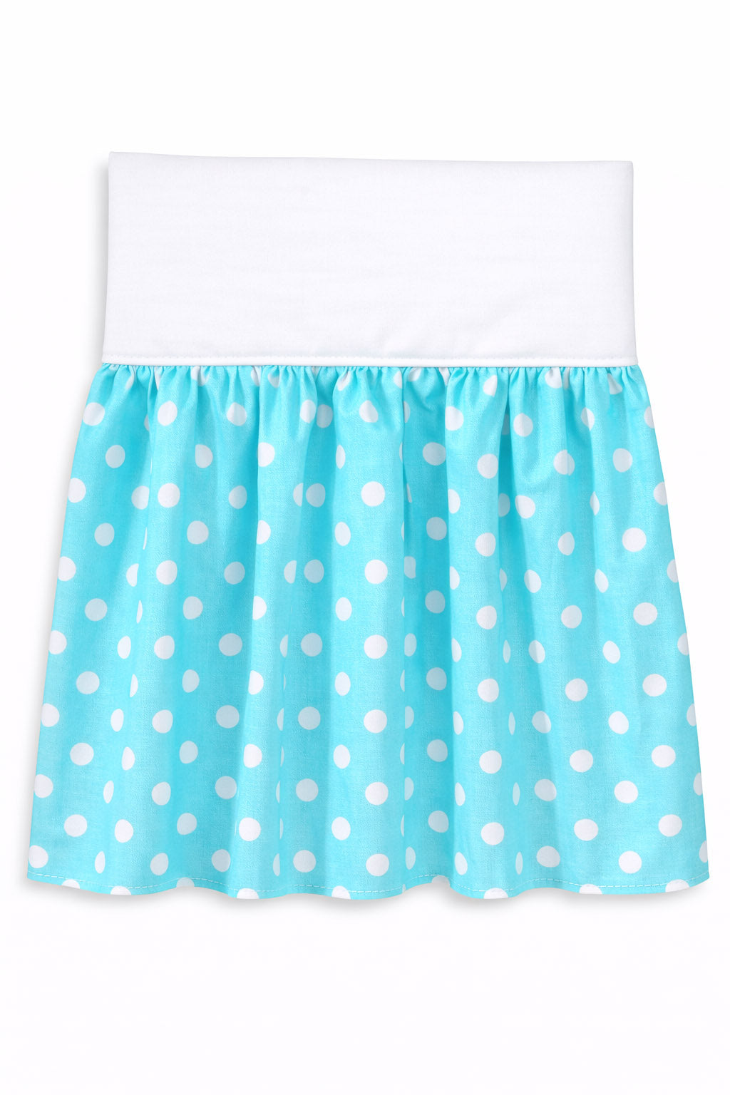Dust Ruffle Crib - Bed Skirt - Masking flounce 120x60cm - white dots on turquoise