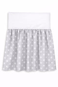 Dust Ruffle Crib - Bed Skirt - Masking flounce 120x60cm - white dots on grey