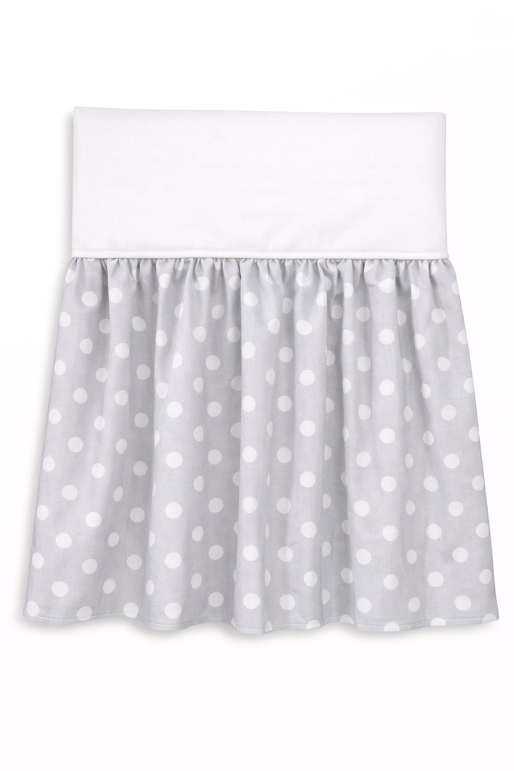 Dust Ruffle Crib - Bed Skirt - Masking flounce 120x60cm - white dots on grey