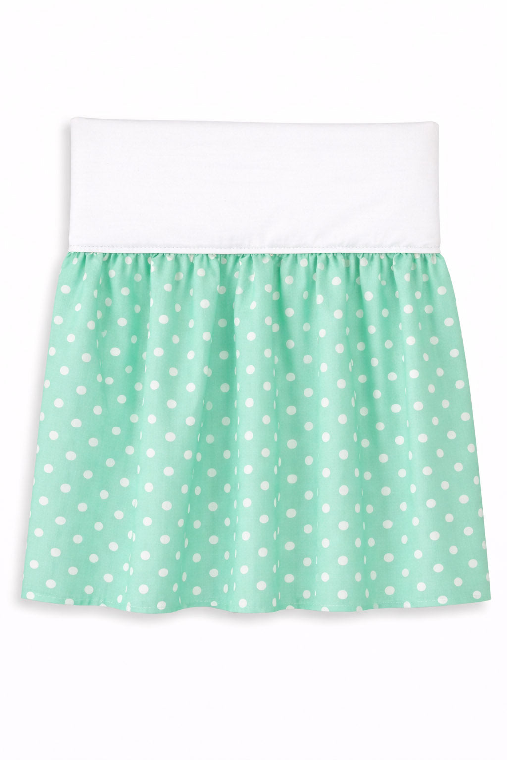 Dust Ruffle Crib - Bed Skirt - Masking flounce 120x60cm - white dots on mint